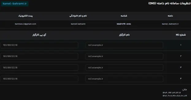 روش تنظیم DNS