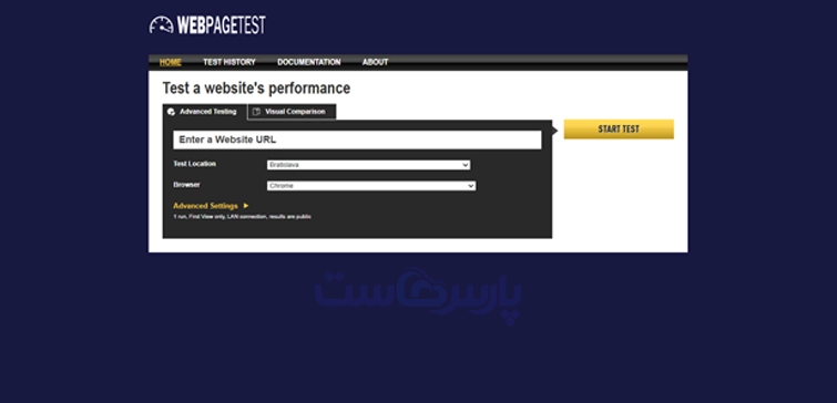 تست سرعت سایت با WebPageTest