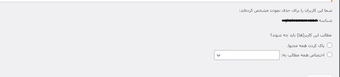 حذف کاربر جدید در وردپرس