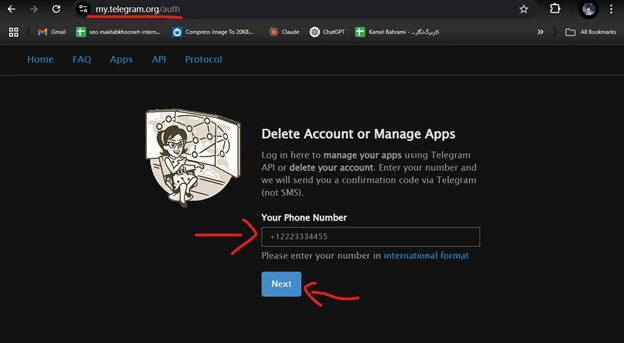 آموزش دیلت اکانت تلگرام