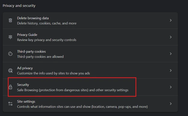 غیر فعال کردن کنترل حریم خصوصی