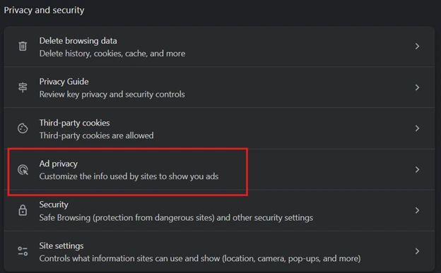 تنظیمات حریم خصوصی در گوگل