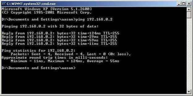 گرفتن پینگ مودم