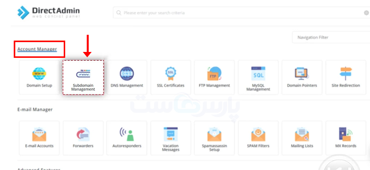 رفتن به بخش مدیریت زیردامنه ها
