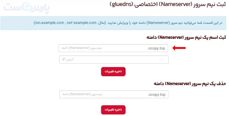 مرحله دوم آموزش ساخت نیم سرور: تنظیم نیم سرور در پنل ثبتکننده دامنه