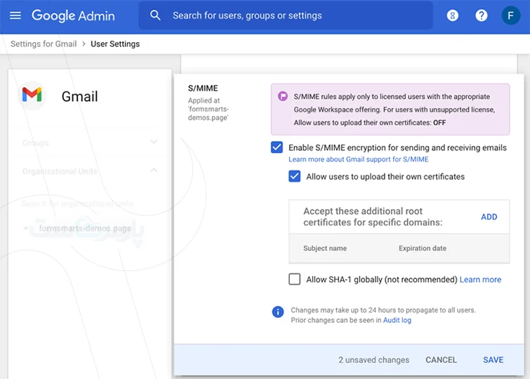 آموزش S/MIME در Gmail