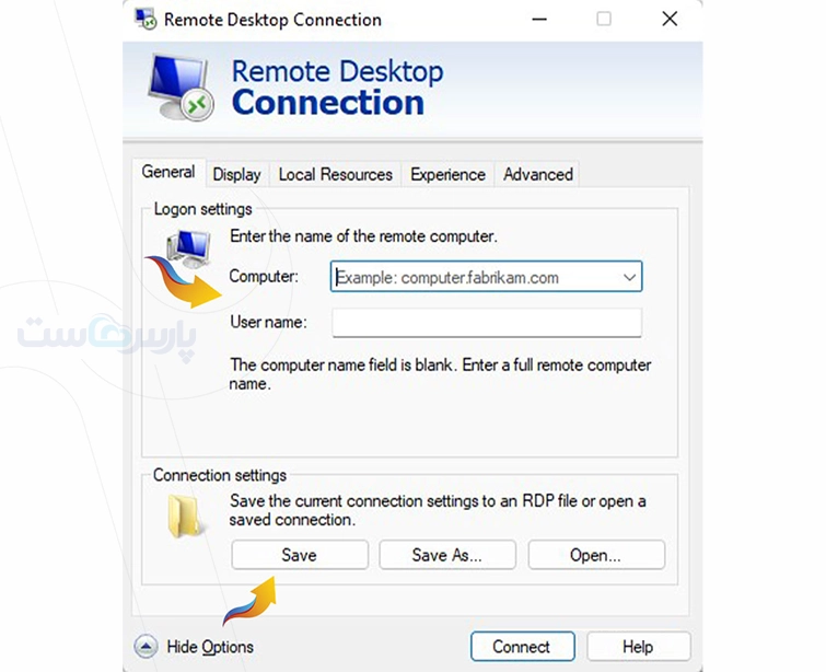 اجرای Remote Desktop Connection